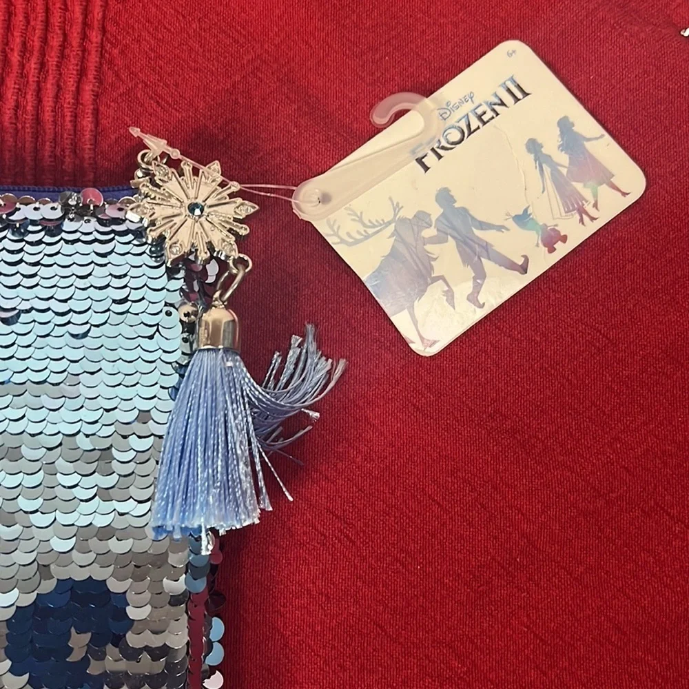 Disney’s frozen 2 pencil case flip sequin with charm NWT NEW